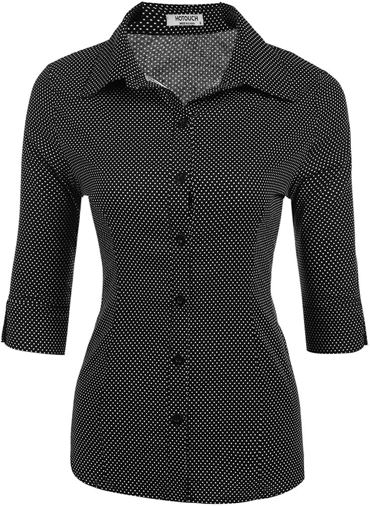 US?only.Free?delivery?in??3-7?business?days. 100% Cotton Button closure Hang to dry FULL BUTTON UP - Full button up shirt is the great piece for easy. elegant looks. Classic business blouse with button placket in the middle. perfect for business and for your favorite jeans! Both early morning coffee meetings and happy hour drinks. this basic shirt rises to the occasion. CLASSIC SHIRT COLLAR - An essential for every wardrobe: plain colored. slim fitted shirt blouse with a shirt collar. You can un Women Button Down Shirt, Office Tops, Happy Hour Drinks, Black Bathing Suits, Work Blouses, Cute Blouses, Black Swimwear, Basic Shirts, Fashion Fits