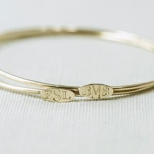 The Monogram – Yearly Company Classic Personalized Initials Bracelet, Personalized 14k Gold Name Bracelet With Initials, Classic Bracelets With Initials, 14k Gold Name Bracelet With Initials, Classic Personalized Name Bracelet, Classic 14k Gold Bracelets With Initials, Classic Monogram Nameplate Jewelry, Everyday Monogram 14k Gold Jewelry, Classic Initials Bracelet For Anniversary