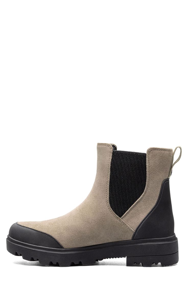 Tough and rugged but easy on the eyes, this waterproof Chelsea boot features algae-based BLOOM cushioning and antimicrobial, moisture-wicking tech fabric. Waterproof: protects against rain, puddles and slush to keep feet dry in wet conditions   1" platform (size 8.5)   6" shaft   DuraFresh antimicrobial fabric engineered to inhibit the growth of odor-causing germs   Max-Wick moisture-wicking fabric engineered for dryness and comfort   BLOOM algae-based cushioned footbed   Removable insole   Leat Urban Ankle-high Boots For Outdoor, Urban Ankle-high Outdoor Boots, Urban Waterproof Boots For Fall Outdoor Activities, Fall Outdoor Slip-resistant Boots, Urban Boots With Reinforced Toe For Outdoor, Functional Waterproof Boots With Round Toe For Fall, Sporty Weatherproof Boots For Fall, Fall Waterproof Slip-resistant Hiking Boots, Fall Hiking Waterproof Slip-resistant Boots