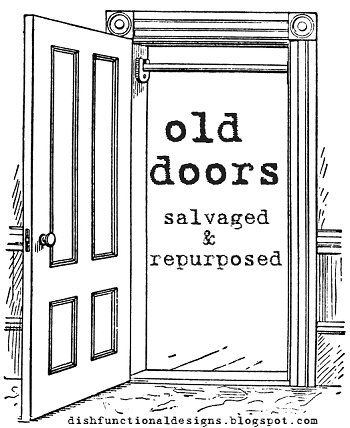 an open door with the words old doors salvage and repurposed written on it