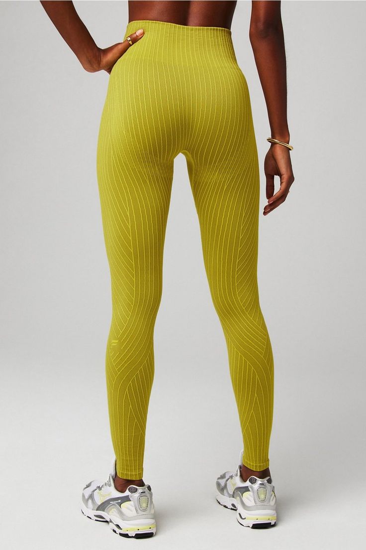 Seamless High-Waisted Linework Legging Fabletics yellow female Activewear >> Womens >> Bottoms >> Leggings >> Leggings Performance Seamless regular Yoga and Studio 4-Way Stretch/Chafe-Resistant/Moisture-Wicking Female Activewear, Sweaty Workouts, Best Gym, Suit Of Armor, Training Day, Compression Leggings, Seamless Leggings, Sports Leggings, High Waisted Leggings