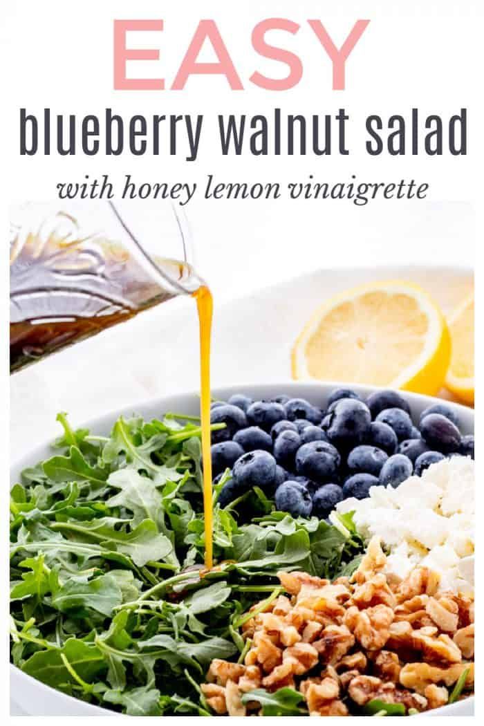 blueberry walnut salad with honey lemon vinaigrette is an easy and healthy lunch