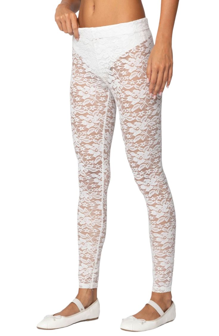 These lacy legging are soft and stretchy and add floral charm to any outfit. 95% polyester, 5% spandex Machine wash, dry flat Imported Lace Leggings, Favorite Daughter, Platform Slippers, Maternity Shops, Blazer With Jeans, Designer Clothes For Men, Modern Outfits, Women's Summer Fashion, Sheer Lace