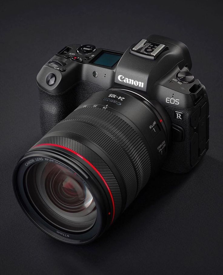 the canon eos r camera is shown with its lens attached to it's body