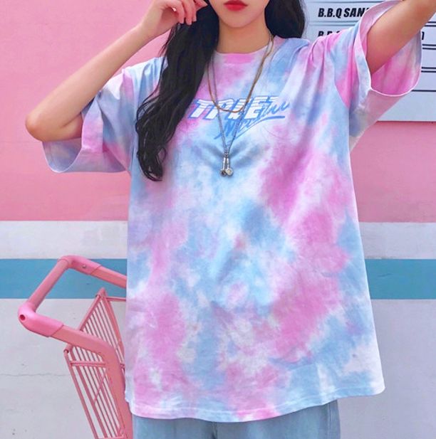 Harajuku & Fashion STPEET printed pastel pink blue tie dye tee.<br /><br />We offer FREE and USPS shipping for USA and China Post for any other country in the world. Customer service is included in the price too!!<br /><br />Color: as images;<br />Size: <br />Size M: Length 70cm, Bust 112cm, Shoulder 49cm, Sleeve 23cm;<br />Size L: Length 71cm, Bust 116cm, Shoulder 50cm, Sleeve 24cm;<br />(divide by 2.54 for the size in inches). Pink And Blue Tie Dye, Cut Hoodies, Tie Dye Crafts, Tie Dye Fashion, Tie Dye Shirts, Ropa Diy, Yellow Blouse, Pink Tie Dye, Blue Tie