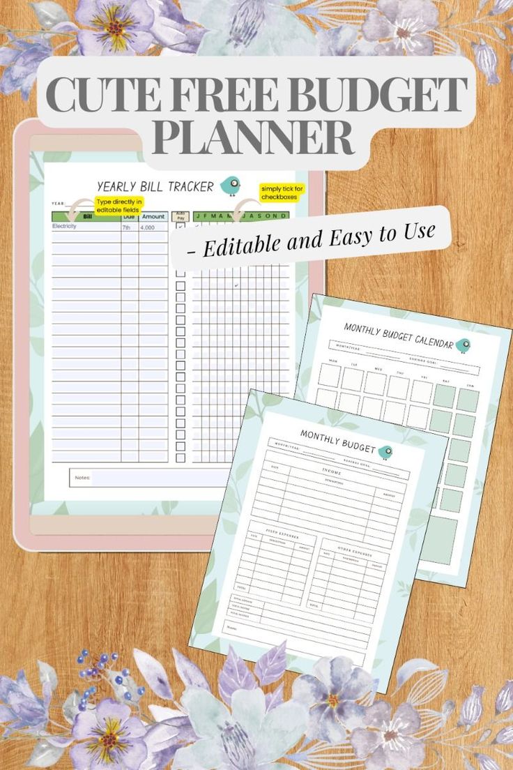 Cute Free Budget Planner - Editable and Easy to Use plannerdecorating #plannernerd #studentplannertemplate💲 Free Digital Budget Template, Happy Planner Budget Layout, Daily Expense Tracker Printable Free, Monthly Budget Printable Free Worksheets, Editable Planner Templates Free, Free Digital Budget Planner For Ipad, Budget By Paycheck Printables Free, Digital Budget Planner Goodnotes Free, 2025 Planner Printable