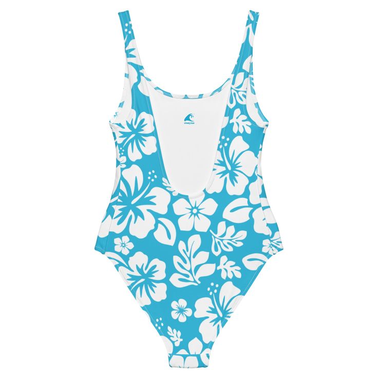 Live your best beach life in our White Hawaiian Flowers on Aqua Blue One-Piece Swimsuit. With a beautiful floral print and flattering fit, this swimsuit is perfect for all shapes and sizes. The silky smooth material will have you feeling the Aloha love while you chill at the beach or pool. Now that's something to be Extremely Stoked about!• 82% Polyester, 18% Spandex• Chlorine-resistant fabric• Cheeky fit with a scoop neckline and a low scoop back• Zig-zag stitching• Double-layer front• Four-way Blue Swimwear For Surfing In Beach Season, Blue Swimwear For Surfing Beach Season, Blue Swimwear For Surfing During Beach Season, Blue Swimwear For Surfing And Beach Season, Tropical Beach One-piece Swimsuit, Tropical One-piece Swimwear For Poolside, Beachwear One-piece Swimwear With Tropical Print, Tropical Sleeveless One Piece For The Pool, Sleeveless Tropical One Piece For The Pool