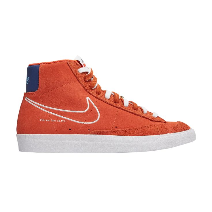 Find NIKE Blazer Mid '77 'first Use on Editorialist. Blazer Mid '77 'First Use - Orange' Throwback Mid-top High-top Sneakers With Gum Sole, Mid-top Gum Sole Throwback Sneakers, Throwback Lace-up Sneakers With Gum Sole, Nike High-top Throwback Sneakers, Nike Throwback High-top Sneakers, Orange Nike Sneakers For Skateboarding, Nike Orange Sneakers For Skateboarding, Nike High-top Sneakers With Gum Sole For Sports, Nike High-top Sneakers With Vulcanized Sole For Sports