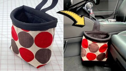 two pictures side by side one has a car seat and the other has a cup holder