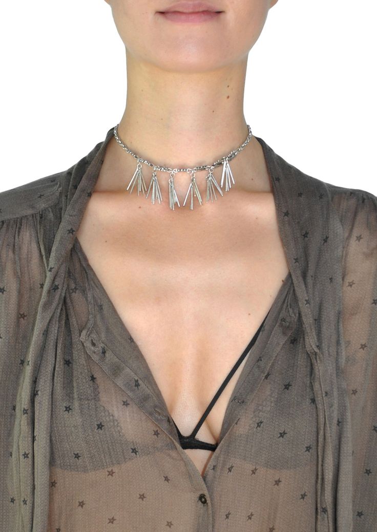 Jewel Cult - Rebekah Metal Fringe Choker Necklace Set, $18.00 (http://www.jewelcult.com/rebekah-metal-fringe-choker-necklace-set/) Trendy Fringe Metal Jewelry, Trendy Adjustable Metal Choker, Adjustable Metal Trendy Choker, Adjustable Metal Choker Jewelry, Adjustable Length Metal Choker, Nickel-free Choker Jewelry For Party, Nickel-free Choker For Party, Metal Choker With Adjustable Chain For Parties, Adjustable Metal Chain Choker For Parties