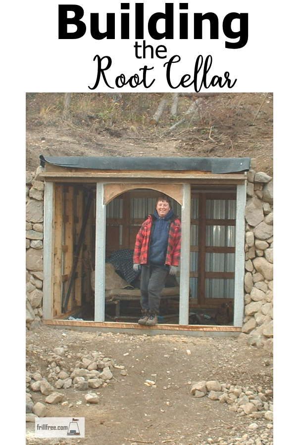 a man standing in the doorway of a building with text overlay reading building the root cellar