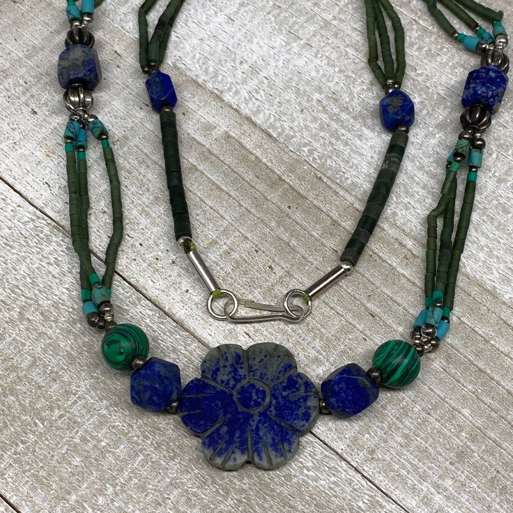 "35.4 Grams, 24\"-26\" Lapis Lazuli Multi-Strands Green serpentine Beaded Necklace, Sizes in strand 1mm - 29mm gemstone Jewelry Handmade, EeP255 Weight: About 35.4 Grams or so Length of Strand: About 24-26\" or so Beads Length: About 1mm - 29mm Beads Width: About 1mm - 27mm Thickness: About 1mm - 9mm The buyer will receive the exact item as pictured! Look at images carefully before purchase. Actual item may differ slightly than the image due to image quality, lightening, Contrasts, resolutions, Bohemian Hand-strung Lapis Lazuli Jewelry, Bohemian Single Strand Lapis Lazuli Necklace, Bohemian Single Strand Lapis Lazuli Beaded Necklace, Bohemian Lapis Lazuli Hand-strung Necklaces, Bohemian Lapis Lazuli Hand-strung Necklace, Bohemian Lapis Lazuli Jewelry With Gemstone Beads, Bohemian Lapis Lazuli Beaded Necklace With Gemstones, Bohemian Hand-strung Lapis Lazuli Necklace, Bohemian Lapis Lazuli Gemstone Beads