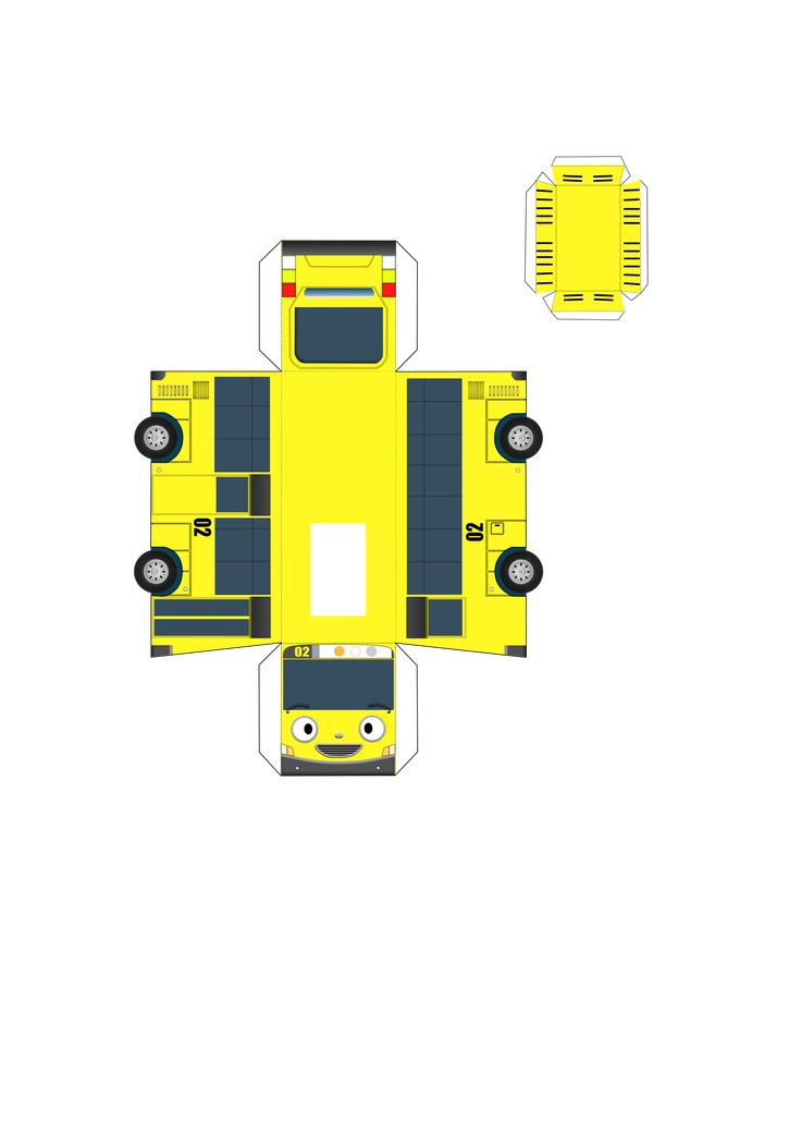 an overhead view of a yellow paper car