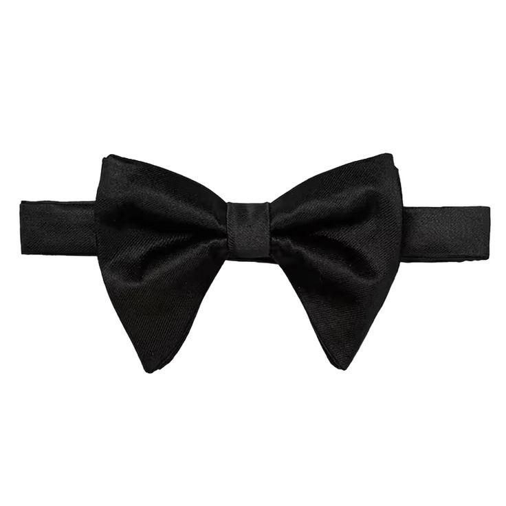 A solid black teardrop shaped pretied bow tie. Comes with matching pocket square. Prom Aesthetic, Black Bowtie, Black Bow Tie, Black Bow, Pocket Square, Black Satin, Solid Black, Bow Tie, Prom