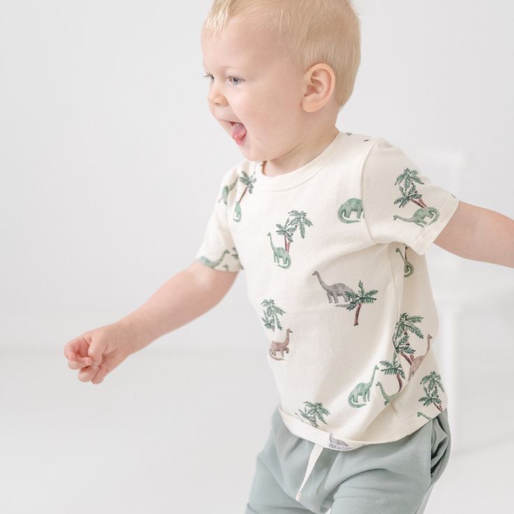 Dinos are in! And so are you, with this dino-print organic Cedar Tee. This t-shirt is made from organic cotton, so you can rest assured that your little one is wearing something eco-friendly and safe. It's also handmade, so we can ensure that each shirt is high quality and special. Give your child the gift of style and comfort with this fun new shirt that will make their friends jealous (but secretly wish they had one too). Available in size NB-9/10 CARE INSTRUCTIONS: Machine wash cold Gentle Cy Dino Print, Natural Detergent, 9 And 10, Little One, Handmade Natural, Sensitive Skin, Sustainability, Care Instructions, Organic Cotton