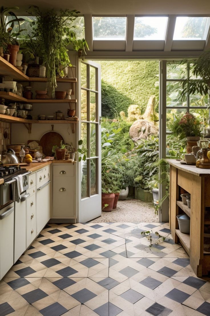 A Small Rustic Kitchen with Doors Into the Garden Small Rustic Kitchens, Interior Design Minimalist, Decor Western, Interior Design Per La Casa, Inspire Me Home Decor, Hus Inspiration, Design Del Prodotto, Dream House Interior, Decoration Inspiration