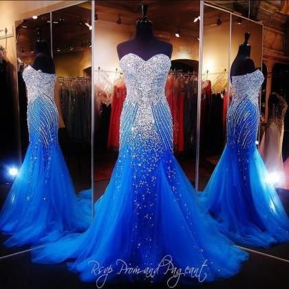 Royal Blue Prom Dresses, Sweetheart Prom Dress, Royal Blue Dresses, Beauty Dress, Pageant Dress, Mermaid Evening Dresses, Tulle Prom Dress, Pageant Dresses, Dress Prom