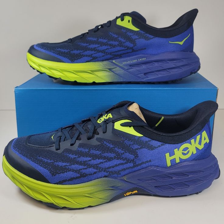 Up For Grabs Are The Hoka Speedgoat 5 Mens 12.5 Outer Space/Bluing Trail Running Shoes New Outdoor. Brand New With Box And Never Worn. Thanks Hoka Speedgoat, Shoes Hoka, Workout Sneakers, Hoka Shoes, Mens Trail Running Shoes, Blue Orange White, Black Running Shoes, Running Shoes Sneakers, Trail Running Shoes