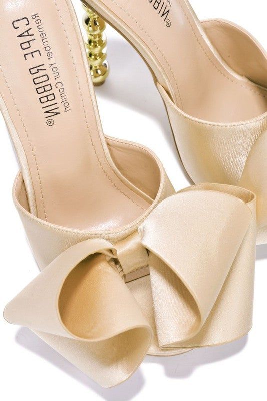 SALSA SATIN BOW HEEL true to size Satin Wedding Shoes With 4-inch Heel, Satin Heels With Heel Strap For Wedding, Wedding Heels With Heel Strap In Satin, Closed Toe Satin Heels For Wedding, Satin Closed Toe Heels For Wedding, High Heel Satin Sandals For Wedding, Satin Heels With Padded Heel For Wedding, Feminine Closed Toe Wedding Sandals, Feminine Wedding Sandals With Padded Heel