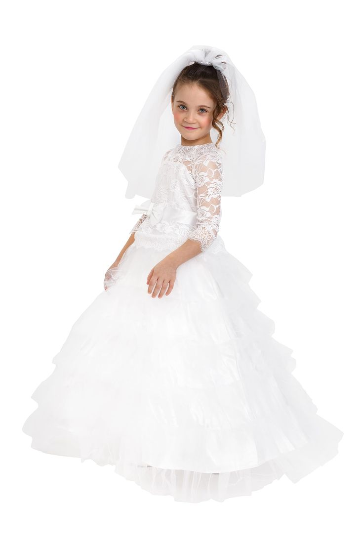 PRICES MAY VARY. EXQUISITE WHITE BRIDAL COSTUME FOR KIDS – Nothing compares to the dreaminess of a beautiful white wedding gown. CHECK OUT THESE DETAILS – The absolutely dazzling lace embroidery will take your breath away. Comes with stunning gown with many layers of tulle, beautiful lace veil and satin belt. Perfect for Halloween, or Role-play. The gown comes with a zipper closure on the back. Satin white belt has a Velcro closure and a bow in the front. COMMITMENT TO CUSTOMER SATISFACTION - Dr Bride Halloween Costume, Bride Dress Up, Dreamy Bride, Bride Halloween, America Dress, Bride Costume, Tulle Veil, Hallowen Costume, White Wedding Gowns