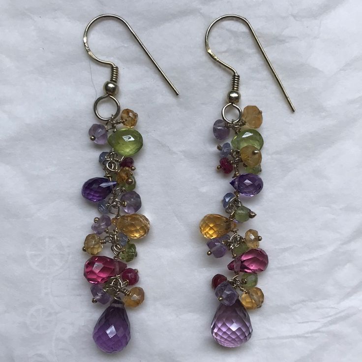 New & Unworn! High Quality Gorgeous Faceted Beads & Gemstones Create This Pair Of Artisan One Of A Kind Made Earrings. Gemstones: Amethyst, Citrine, Peridot, Ruby, Tanzanite, Pink Tourmaline. Aaa No Trades! Bundle & Save! Kate Spade Earrings Stud, Sugar Skull Earrings, Gold Round Earrings, Marcasite Earrings, Malachite Earrings, Skull Earrings, Bow Earrings, Beaded Dangle Earrings, Swarovski Earrings