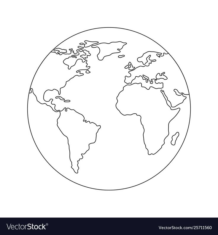 the earth outline on a white background