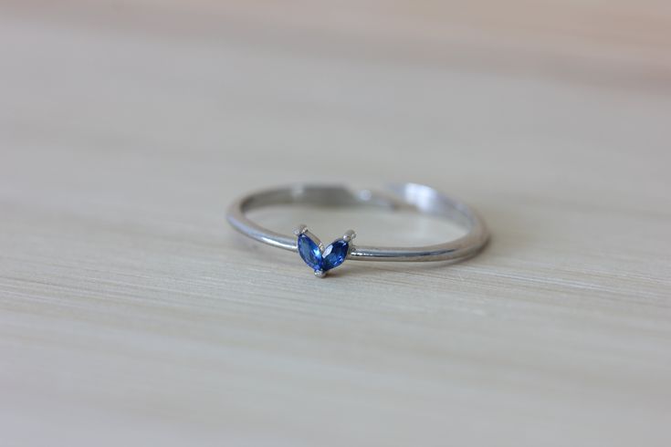 Blue Heart Ring with Zircon Blue Promise Ring With Tiny Details, Blue Dainty Midi Rings For Promise, Blue Minimalist Sterling Silver Stackable Rings, Dainty Blue Sterling Silver Stackable Rings, Minimalist Blue Sterling Silver Stackable Rings, Blue Minimalist Stackable Sterling Silver Rings, Blue Minimalist Midi Rings For Promise, Minimalist Blue Sapphire Sterling Silver Ring, Dainty Blue Sterling Silver Rings