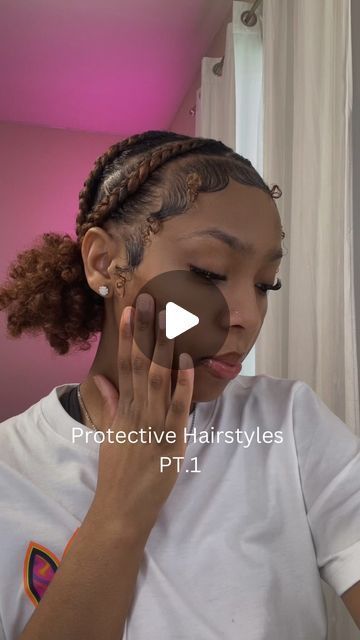 china🦋 on Instagram: "doing my hair is real live therapy 😭🩷 what’s some protective hairstyles yall want to see? #shorthairstyle #braids #braidstyles #straightbacks #hairtutorial #hairstyles #curlyhairstyles" Natural Hair Styles Without Extensions, What To Do With Natural Hair, Natural Hairstyles Without Weave, Workout Hairstyles Black Women, Hairstyles With One Pack Of Hair, Easy Home Hairstyles, Gym Hairstyles Black Women, Braided Hairstyles For Black Women Natur, Quick And Easy Protective Hairstyles For Natural Hair