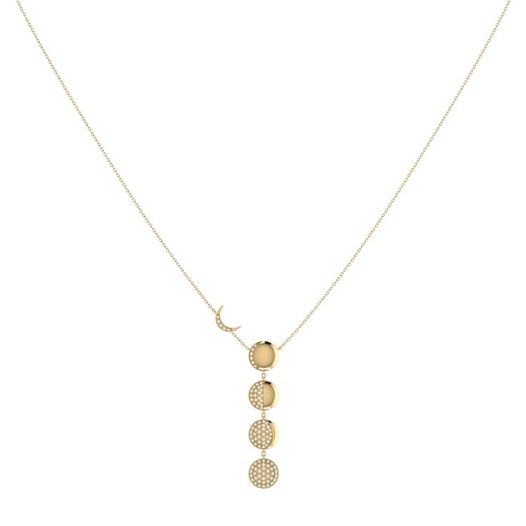 Be right in your glamour element with the Moon Transformations Necklace. Crafted in 925 Sterling Silver, this necklace features 100% natural, genuine diamonds. 0. 25 carats of diamonds are used in an individual plate prong setting. This necklace is plated in 14 KT Yellow Gold Vermeil, which gives the piece a long-lasting shelf-life. This necklace is 18" long and uses a cable chain with lobster clasp. The moon motifs range from 7. 5 mm to 8 mm in length. This necklace is beautifully presented with the inspirational poem 'Dreamer' written by the LuvMyJewelry founder & CEO. Store jewelry in clean dry place to protect from dust, humidity, moisture, and extreme temperatures.  Remove your rings and bracelets while showering or washing your hands.  Soaps & detergents harm silver metal, plating, a Elegant Moon Shaped Diamond Jewelry, Luxury Moon Shaped Necklace For Gift, Gold Diamond Necklaces With Moon Phase, Round Diamond Necklace With Moon Charm, Luxury White Gold Necklace With Moon Charm, Elegant Diamond Moon Phase Jewelry, Fine Diamond Moon Shaped Jewelry, Elegant Moon-shaped Diamond Jewelry, Fine Jewelry Moon Shaped With Diamond Accents