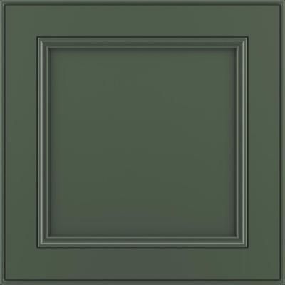 a green cabinet door with a square frame