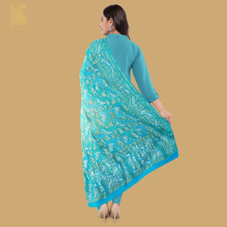 Transform your style with our exquisite Pure Georgette Banarasi Bandhani Dupatta from the Bird of Paradise Collection. A perfect blend of tradition and sophistication, this stunning accessory promises a refined, chic, and elevated look for any occasion. Bandhani Dupatta, Banarasi Dupatta, Blue Weave, Fabric Display, Ethnic Looks, Silk Dupatta, Bird Of Paradise, Birds Of Paradise, Sheer Fabrics