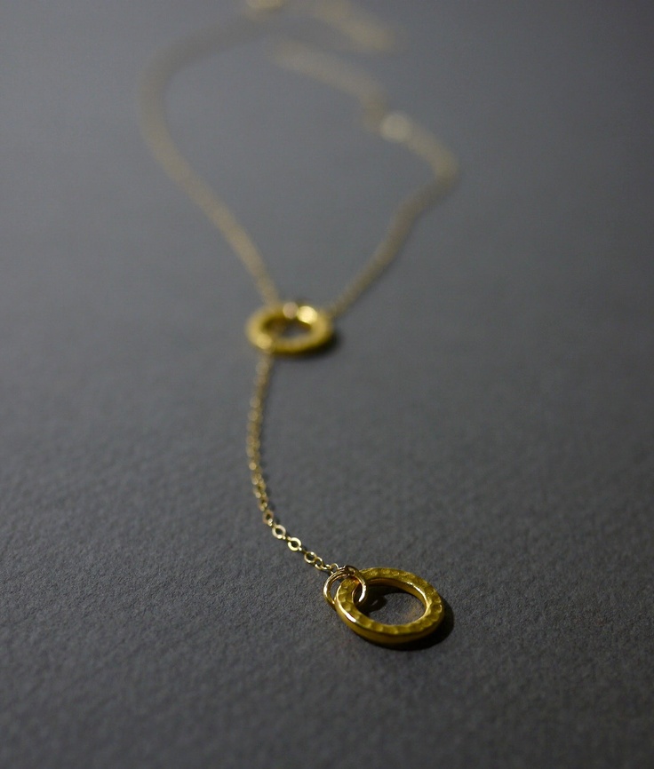 Lariat Necklace Gold Circle Elegant Hammered Pendant Jewelry, Timeless Hammered Jewelry For Wedding, Timeless Hammered Wedding Jewelry, Yellow Gold Lariat Necklace With Detachable Pendant As Gift, Hand Forged Pendant Jewelry For Wedding, Anniversary Pendant Lariat Necklace With Adjustable Chain, Hammered Round Pendant Jewelry For Wedding, Hammered Round Pendant Wedding Jewelry, Delicate Hand Forged Yellow Gold Jewelry