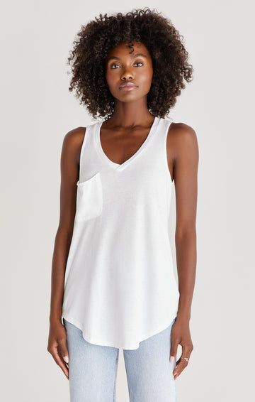 Pocket Tee – Z SUPPLY Comfortable Cotton V-neck Tops, White Relaxed Soft-washed Tops, Relaxed Soft-washed White Top, Relaxed White Soft-washed Top, White Relaxed Fit Casual Tank Top, Soft-washed Cotton V-neck Tops, Comfortable White Tops For Everyday, Comfortable White Everyday Tops, Soft-washed Relaxed Tops For Casual Wear