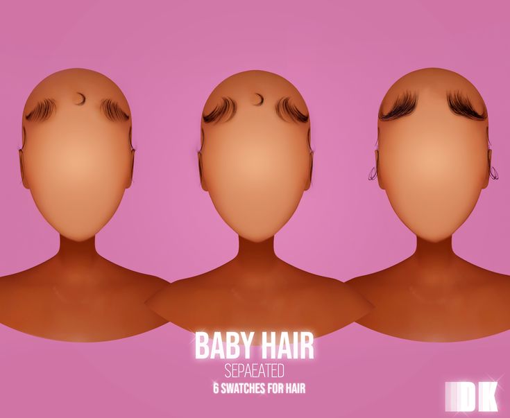 three different views of the head and shoulders of a baby hair woman with closed eyes