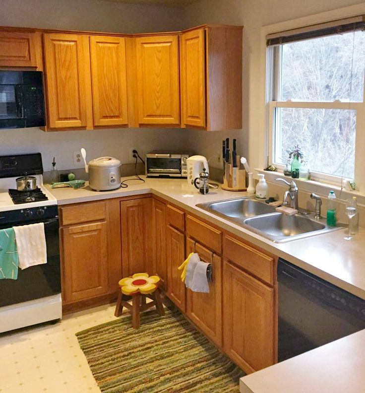 the kitchen is clean and ready for us to use in its new owner's home