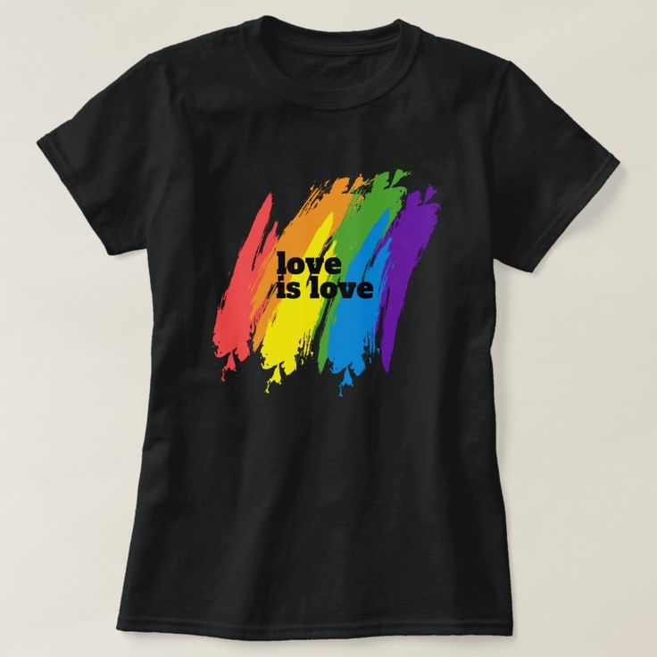 Pride Love Is Love LGBT Rainbow T-shirt, Women's, Size: Adult S, Black Gender: female. Gay Outfit, Pride Love, Gay Pride Shirts, Lgbt T Shirts, Lgbt Shirts, Rainbow T Shirt, Typography Love, Pride Outfit, Diy Vinyl