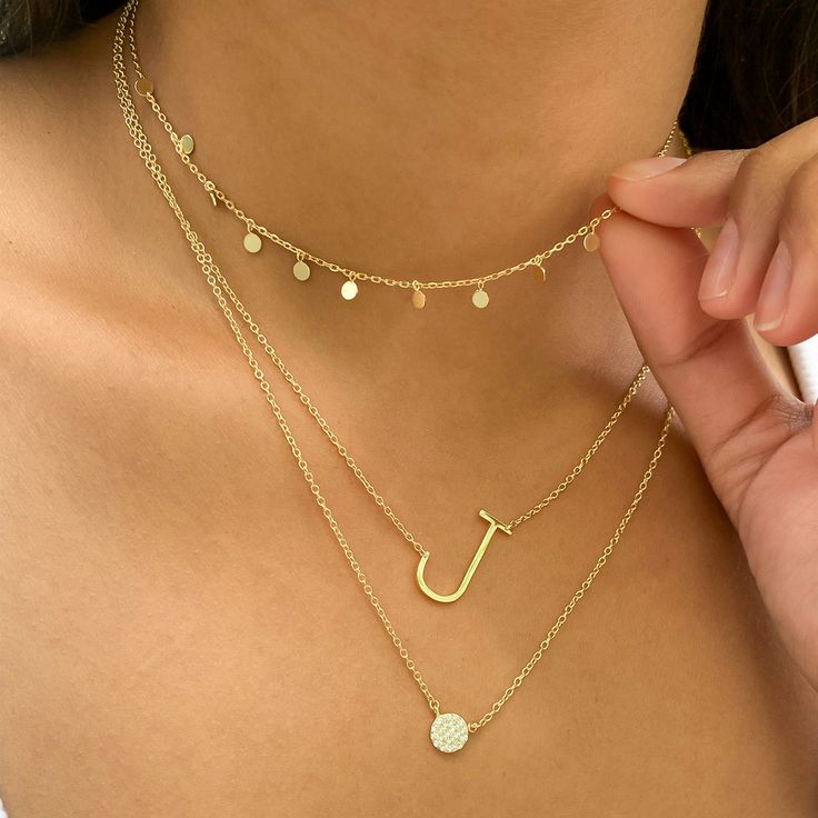 Gold J Necklace, Modern Initial Pendant Necklace With Delicate Chain, J Necklace Initial, J Initial Necklace, Letter J Necklace, J Jewellery, Choker Necklace Online, Necklace Styles, Sterling Silver Initial Necklace