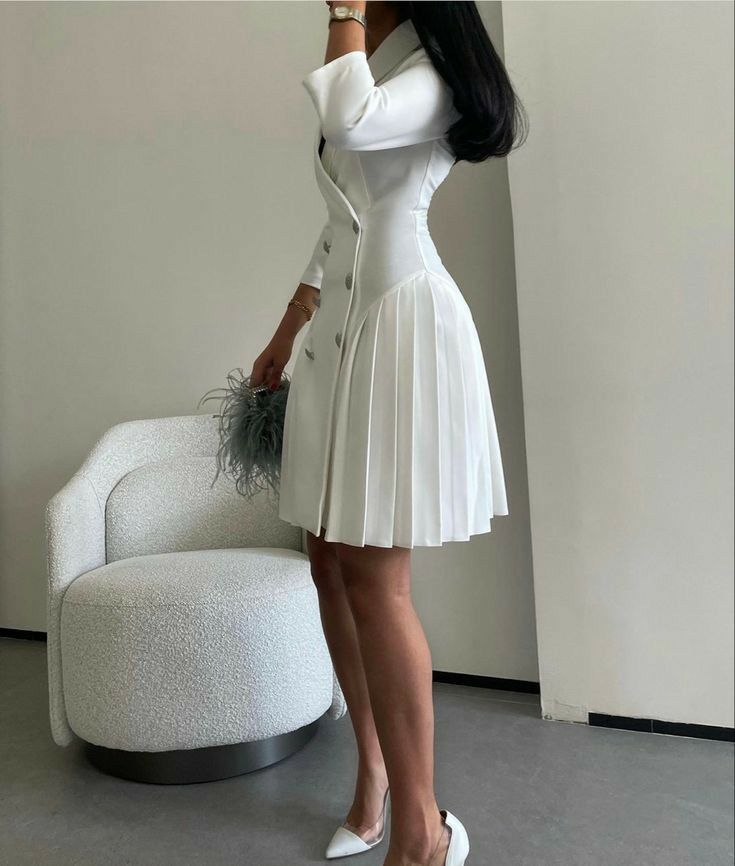 Beautiful White Dresses Classy, Corporate Attire Women Dress, Office Dresses For Women Classy Chic, Suit Dresses For Women, A Cut Dress, Outfit For Graduation, Elegant Church Outfits, Convocation Dress, Corporate Gowns