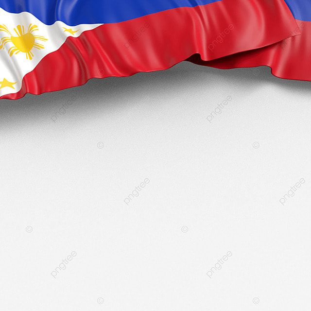 the flag of philippines waving in the wind on a white background with space for text