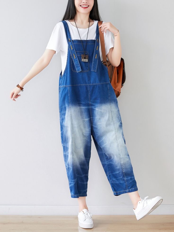 The Just My Size Women's Denim Cropped Overall Dungarees are a must-have for women who value comfort and a laid-back style. Made from high-quality denim material. these dungarees offer a cozy and relaxed fit.Available in both light blue and dark blue. you have the option to choose the shade that suits your personal preference. The light blue offers a fresh and summery vibe. while the dark blue provides a classic and versatile look.With their lazy style. these dungarees are designed for ultimate Woman Overalls, Overalls Casual, Overalls Fashion, Cotton Overalls, Casual Denim Jeans, Lazy Style, Just My Size, Denim Cotton, Overalls Women