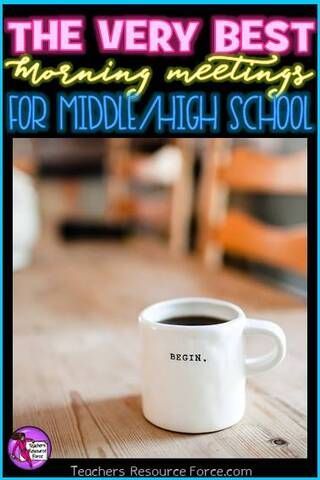 the very best morning meeting for middle / high school students is on this cover page