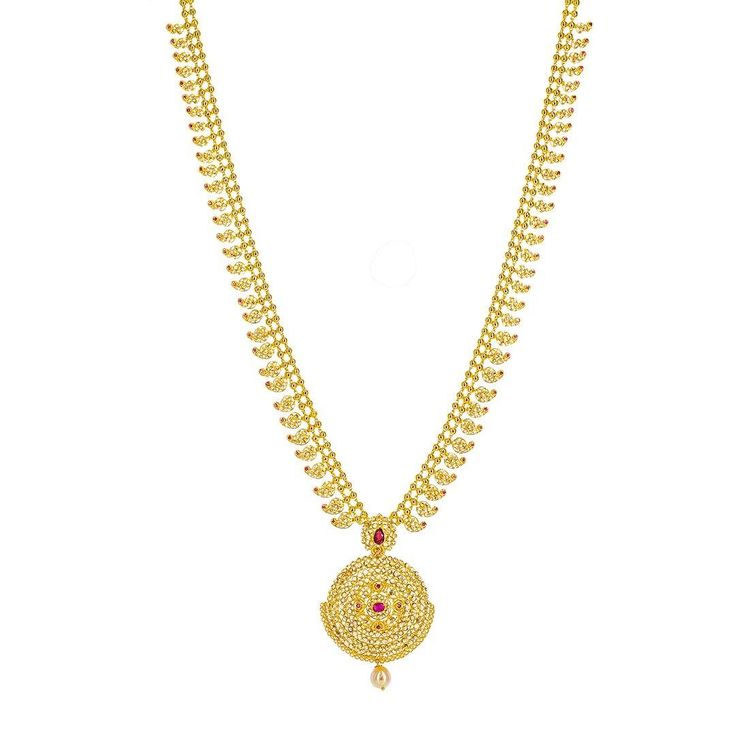 22K Yellow Gold Uncut Diamond Mango Necklace Set W/ 10.91ct Uncut Diamonds & Rubies for women. This stunning 22K yellow gold mango set is embellished with 10.91ct uncut diamonds & rubies. The design features a necklace of mango details and a pair of Jhumi earrings. The necklace is 28 inches long with a width range of 2.5-14.7 mm. The pendant is 64.1 mm long and 42.8mm wide. Each earrings 40 mm long and 23.5 mm wide. This set has a total weight of 81.8 grams. Yellow Gold Kundan Necklace With Gemstone, Hand Set Kundan Bridal Necklace In Yellow Gold, 22k Gold Jewelry For Puja, Yellow Gold Round Temple Necklace With Meenakari, Yellow Gold Kundan Bridal Necklace With Hand Set, Kundan Bridal Necklace In Yellow Gold, Yellow Gold Round Kundan Necklace In Temple Style, Yellow Gold Round Kundan Temple Necklace, Yellow Gold Round Kundan Necklace Temple Jewelry