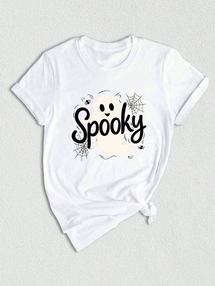 Embrace the spooky season with our fun Halloween shirt featuring a stylish skeleton graphic tee perfect for Halloween parties or just to show off your spooky vibes. This Stay Spooky Shirt is a must-have for anyone looking to add a retro Halloween touch to their wardrobe, making it a trendy and festive choice for the season. Get into the Halloween spirit with our Shirt and dance the night away in style with this Halloween Skeleton shirt. 2. Made with high-quality materials, this Skeleton Shirt is Trendy Halloween Crew Neck T-shirt, Trendy Halloween Short Sleeve T-shirt, White Short Sleeve Spooky T-shirt, Casual Halloween T-shirt With Letter Print, Casual Halloween Letter Print T-shirt, Spooky Halloween T-shirt With Graphic Print, Spooky Custom Print Halloween T-shirt, Spooky Halloween Graphic Print T-shirt, Spooky Halloween Graphic T-shirt