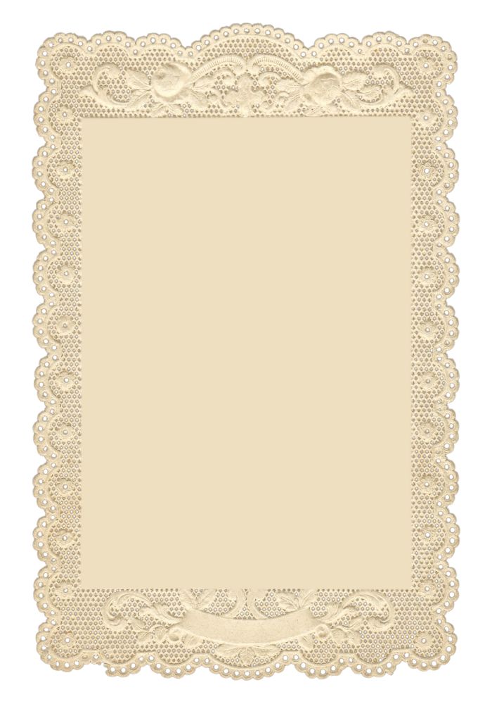 an old fashioned lace frame on a white background