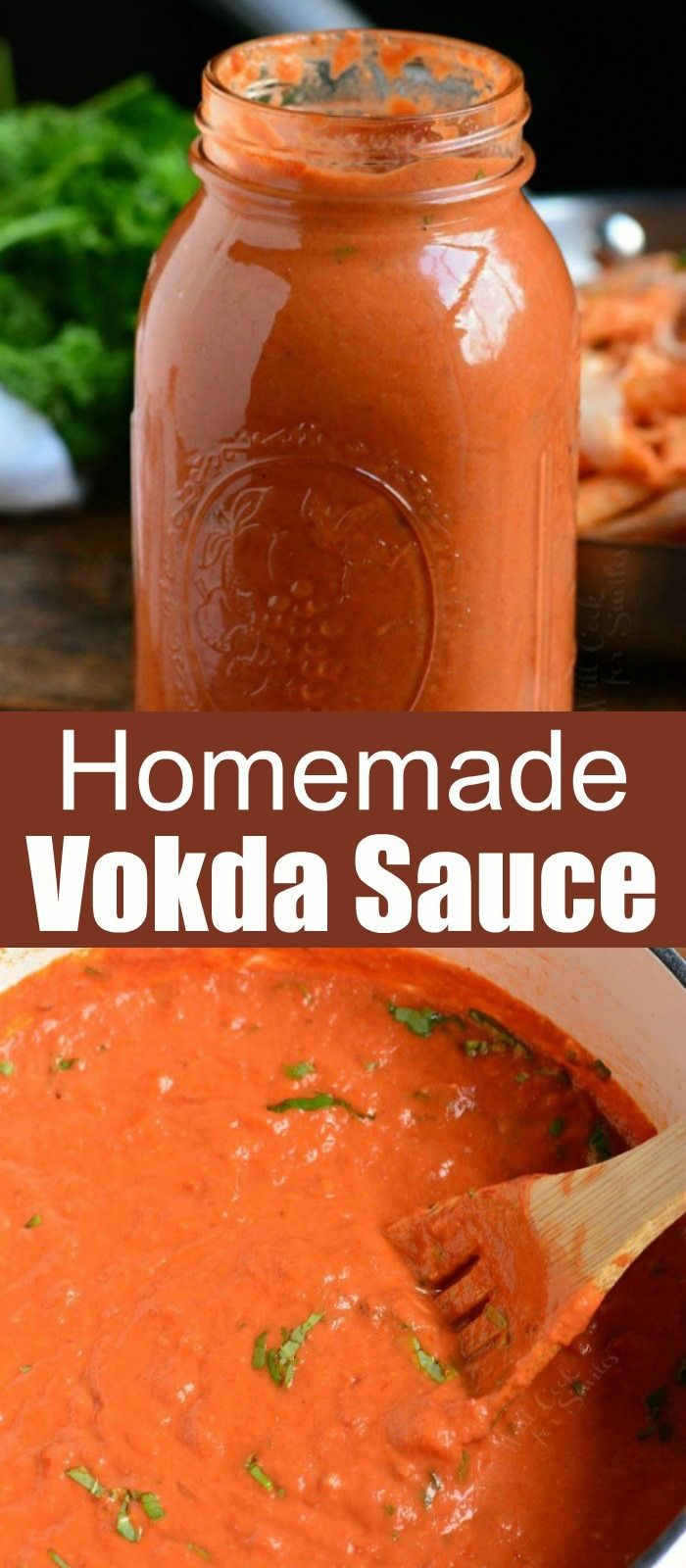 homemade vodka sauce in a bowl with a wooden spoon