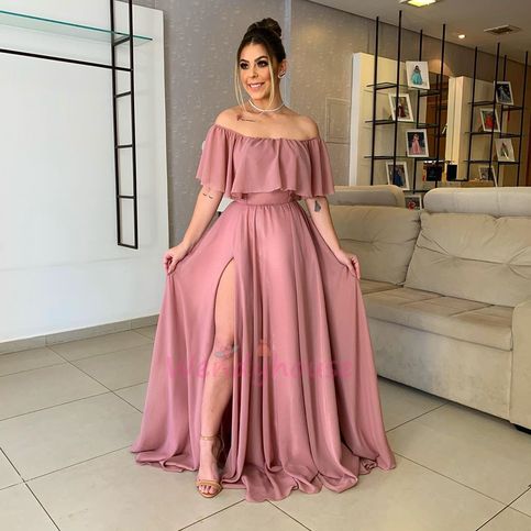 Blush pink chiffon long formal dress with off the shoulder.<br> Contact me: <b>wendy1990919@yahoo.com</b><br> <b>Shown Color: Blush Pink</b><br> <b>Fabric:Chiffon</b><br> 1. Besides the picture color, you can refer to our color swatch to choose any color you want. <br> 2. Besides stand size... Formal Off-shoulder Chiffon Evening Dress, Pink Flowy Chiffon Dress For Banquet, Pink Chiffon Dress With Sweep Train, Pink Chiffon Bridesmaid Dress For Banquet, Elegant Flowy Pink Evening Dress, Pink Chiffon Dress For Prom Banquet, Off-shoulder Chiffon Maxi Dress For Wedding, Pink Floor-length Chiffon Bridesmaid Dress, Pink Chiffon Maxi Dress For Banquet