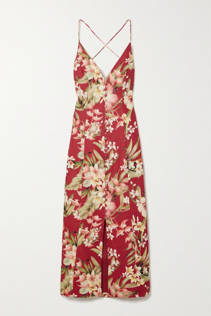 Zimmermann's 'Lexi' dress is printed with tropical hibiscus flowers that'll always make you feel like you're in paradise. It's cut from certified linen with crossover straps framing the open back and a front split at the hem, so you can show off your shoes.<br><br>This product was created using Considered Materials. Find out more about NET SUSTAIN <a href="https://www.net-a-porter.com/en-gb/campaigns/net-sustain">here.</a> Zimmermann Swimwear, Uzun Boy, Net Sustain, Summer Style Guide, Tropical Hibiscus, Nye Outfits, Floral Dresses Short, Midi Wrap Dress, Linen Midi Dress