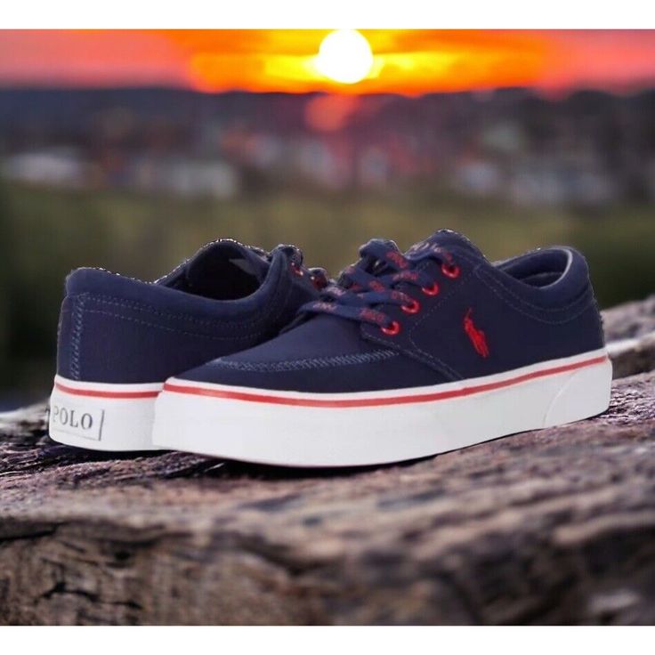 Polo Ralph Lauren Faxon X Canvas Shoes Navy And Red Colorway ++Mens 10++ New And Unworn Fast Ship Navy Round Toe Sneakers For Outdoor, Outdoor Sneakers With Red Sole And Round Toe, Navy Canvas Shoes With Rubber Sole And Round Toe, Navy Canvas Shoes With Vulcanized Sole And Round Toe, Blue Outdoor Sneakers With Vulcanized Sole, Blue Vulcanized Sole Sneakers For Outdoor, Polo Ralph Lauren Shoes, Ralph Lauren Sneakers, Camo Sneakers