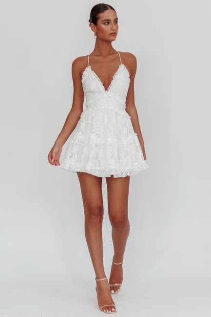 Shop the Laney Low Back Cami Strap Dress Lace White | Selfie Leslie Mini White Dress Outfit, Hoco 2024, White Lace Dress Short, Bride Reception Dresses, White Dress Outfit, Reception Dresses, Selfie Leslie, Mini Sheath Dress, White Short Dress