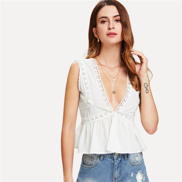 Soho's Garden Lace Trim Deep V Neck Crop Blouse Brand New Good Vibes! It Is A Summer Must Have And A Statement Piece That Will Turn Heads. Beautiful And High-Quality Crop Top. Approximately Size Shoulder Bust Length Cuff Small: 14'' 35'' 19'' 17'' Medium: 14.5'' 37'' 20'' 18'' Large: 15'' 39'' 21'' 19'' Guaranteed Next Day Shipping! Feminine V-neck Lace Top For Day Out, Feminine V-neck Lace Top For Summer, Spring Cotton Lace Top With V-neck, Summer V-neck Lace Top For Brunch, Cotton Lace V-neck Top For Spring, Chic V-neck Lace Top For Daywear, Spring V-neck Cotton Lace Top, Spring Cotton V-neck Lace Top, Elegant Lace Top For Summer Vacation